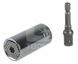 Univerzlna hlavica CrV 3/8" 7-19mm s adaptrom